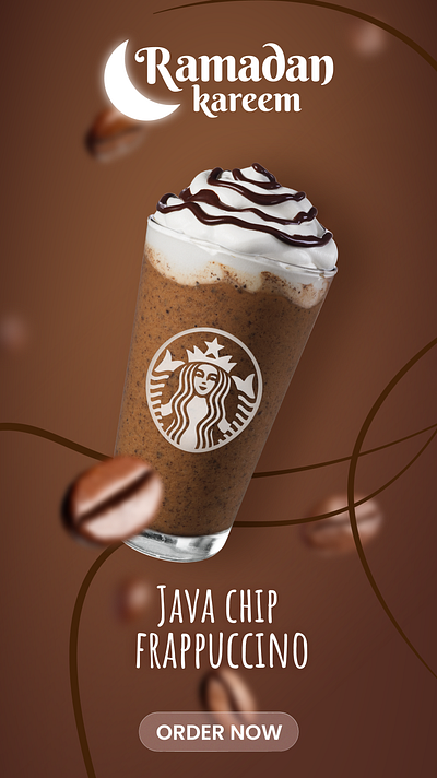 Starbucks coffee Ramadan branding graphic design post