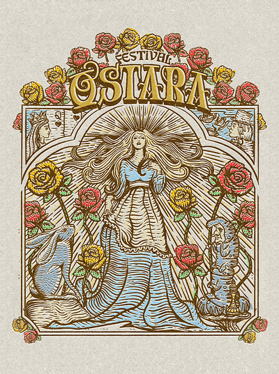Ilustración para festival OSTARA alice concepto festival graphic design ilustration poster