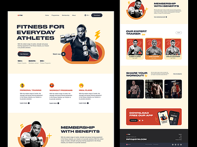Landing-page: Transform Your Gym's Online Presence! 🏋️‍♂️ app branding design graphic design illustration logo typography ui ux vector