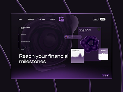 Ui Design About Financial Goals! design figma figmatutorial landing landingpage reels trending ui uiux ux viral viralpage webdesign wordpress