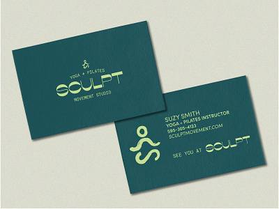 Sculpt Yoga + Pilates Business Card Design branding business card business card design design graphic design logo yoga business card