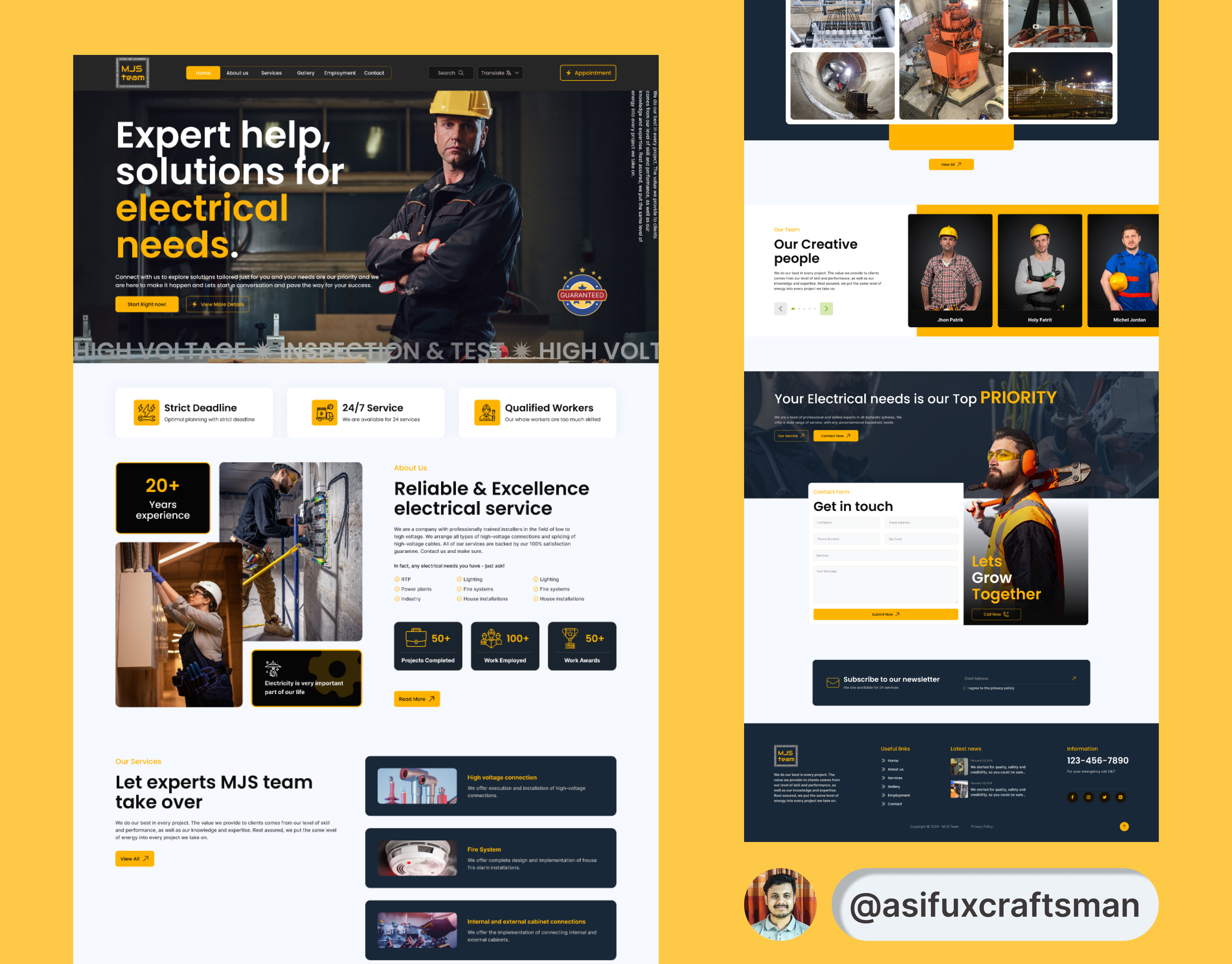 Handyman Landing Page UI Design concept design hammer handy house kitchen master creationz paint people plumbing professional repair service man services taskrabbit thumbtack tools walking wall worker
