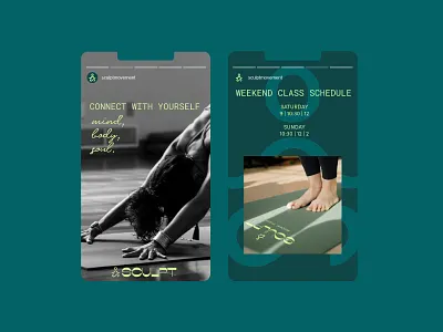 Sculpt Yoga + Pilates Social Media branding design graphic design logo social media design yoga social meida yoga studio