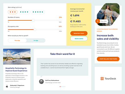 TourDesk calculator card clean hotel iceland news quote tours travel ui