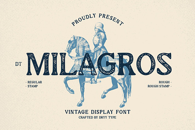 DT Milagros - Vintage Display Font 70s brand identity branding displayfont fashion font free freefont retro rough font stamp font typeface vintage vintage display