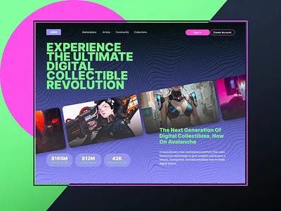 Upcoming NFT Marketplace (TBA) animation art avalabs avalanche blockchain collectible concept design grid landing page marketplace motion graphics nft ui ux website