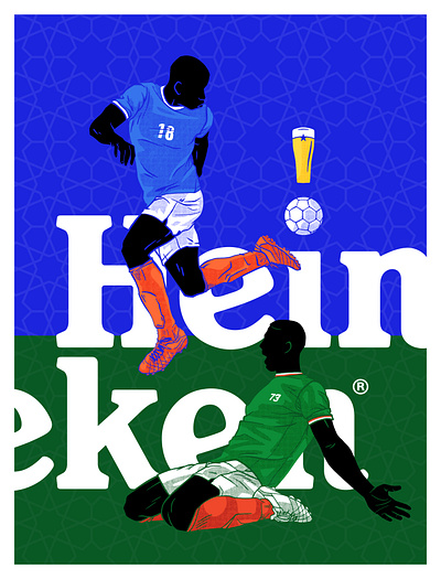 Heineken: World Cup Poster art beer branding design drawing event futbol illustration poster soccer world cup