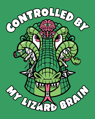 Lizard Life brain character design design green illustration lizard t shirt t shirt design