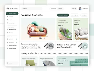 Furniture Dashboard Design visualdesign
