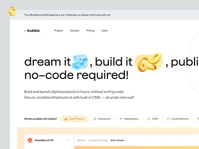 Bubble — Sneak peek bubble damien damien redecki landing redecki saas ui web web design
