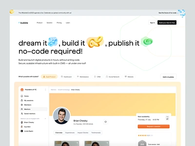 Bubble — Landing page branding clean damien damien redecki design hero landing product redecki saas ui ux web web design