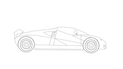 Ford GT90 - Digital Line-Drawing graphicdesign illustration