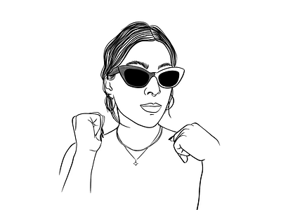 New Sunnies animation beauty black and white drawing fashion gif hand drawn hot hot girl movie selfie style summer sunglasses wink woman