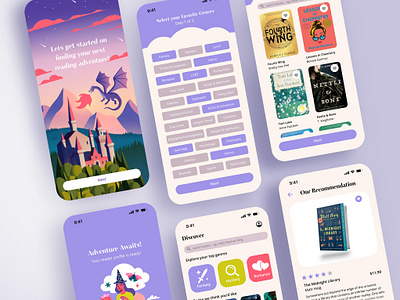 Book App Design and Branding branding design illustration logo ui ux