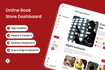 ReRead - Online Book Store Dashboard V1 book bookshelf bookstore dashboard expertise graph infographic library listen literature monitor read report statistic store ui ux website