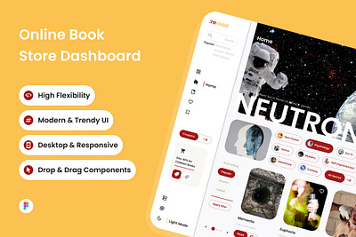 ReRead - Online Book Store Dashboard V2 book bookshelf bookstore dashboard expertise graph infographic library listen literature monitor read report statistic store ui ux website
