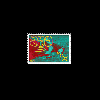 Stamp "Moo" design graphic design illustration