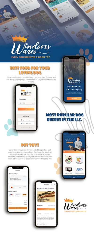 Windsors Wares design logiks dogstore e commerce logo logo design mobile app designb webdesign