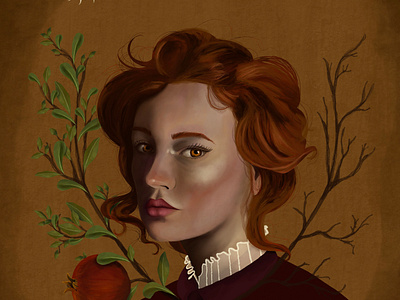 Persephone digital illustration mythology persephone portrait