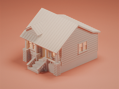 Belladonna Cottage Clay 3d blender cycles isometric low poly render