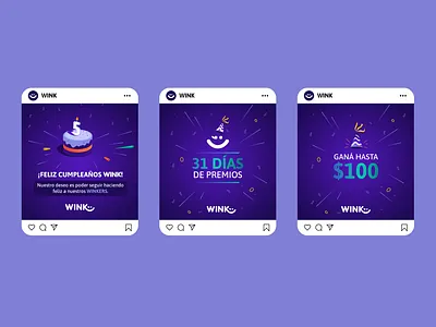 WINK Social Media 2023 birthday branding fintech money posts social media
