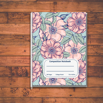 Floral notebook cover template canva cover floral flower graphic design kdp motion graphics notebook template
