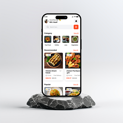 Food Delivery App delivery app e commerce app food app food application ui ui design user interface ux uxui