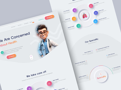 Medical Healthcare Service Website clean clean design docot appointment health care heath care home page hopital landing page medical medical care ui ux webdesign website website ui