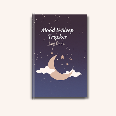 Mood & Sleep Tracker Cover Template canva cover design graphic design kdp log book notebook planner template tracker