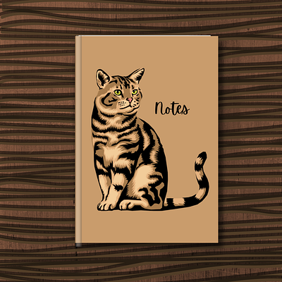 Cat notebook cover canva template canva cat design graphic design illustration kdp notebook