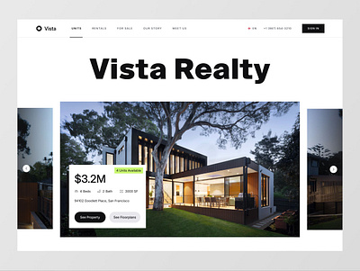 Real Estate Landing Page award winning branding figma graphic design light theme logo minimal modern motion graphics saas ui webflow website