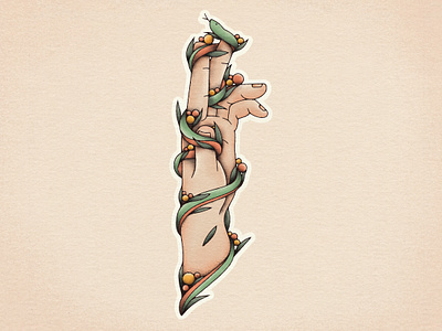 Serpiente 🐍🍃 flash guadalajara hand illustration leaves mexico snake tattoo traditional traditional tattoo
