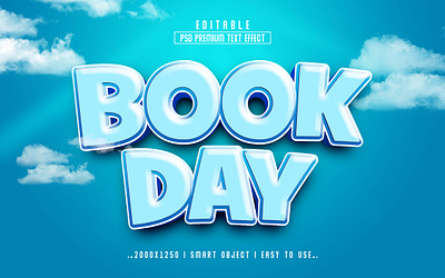 Book Day'' 3D Editable Text Effect Style 3d action book book day book day 3d text branding day editable text graphic design logo new text new text effect psd text effect