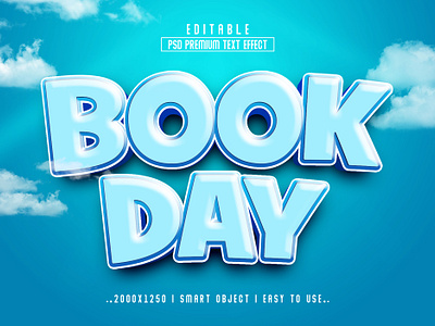 Book Day'' 3D Editable Text Effect Style 3d action book book day book day 3d text branding day editable text graphic design logo new text new text effect psd text effect