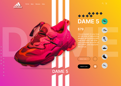 adidas shoes dame 5 3d design graphic design illustration shoes skin products ui ui design uiux web design