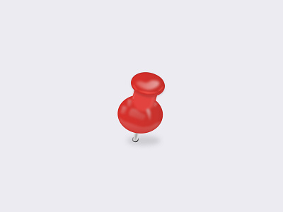 A physical thumb pin, tucked in a surface with a shadow. graphic design indian mobile pin realistic ui
