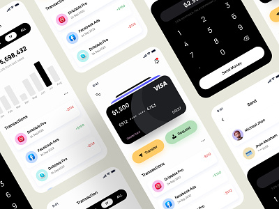 Wallet Mobile App UI aesthetic design baking app best mobile app best ui daily ui design finance app mobile app mobile app design mobile app ui modern mobile app modern ui money trending ui ui ui design ux uxui wallet wallet app