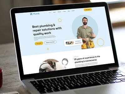 Plumbing Web Template Design💧🔧 branding company website construction handyman handyman services motion graphics plumber plumbing services plumbingpros repair ui uiux user interface waterworks web design webdesign wordpress