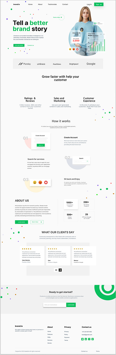 New landing page UI branding ui