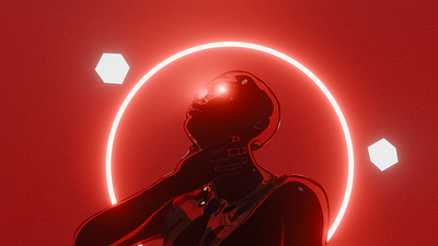 Human Red 3d graphic design