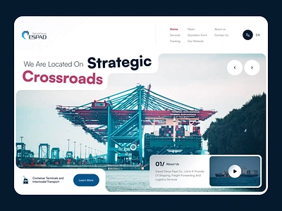 ESPAD - Sea Freight - Motion🔥 design freight header landing landingpage logistic logistic service motion motion graphics sea ship track transport trend ui uidesign uiux web website