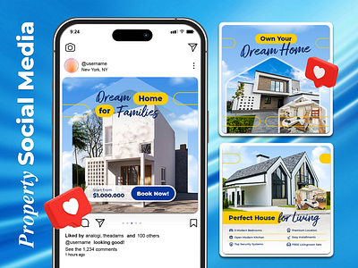 Property Social Media Design ads image branding design digital imaging facebook ads graphic design instagram post photoshop property property design social media design