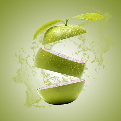 A Fusion of Green Apple and Dragon Fruit Slices branding graphic design