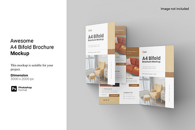 Awesome A4 Bifold Brochure Mockup 3d