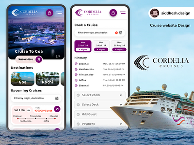 Cruise Website booking system ux cordeliacruises website cruise cruise booking ux cruise organization website cruise webdesign cruise website cruises cruises designs travel website travelapp uiux design