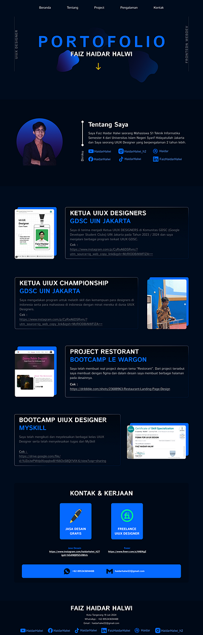 PORTFOLIO FAIZ HAIDAR HALWI figma figmadesign inpirasidesignportofolio inspirasidesign myportofolio portofolio portofoliodesign rekomen ui uideisgn uiux ux uxdesign
