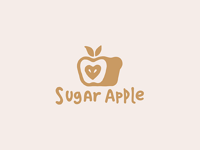 Sugar Apple apple bakery bread heart logo logotype love minimalism nature