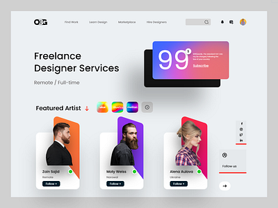 Designer Website design interface product service startup ui ux web website
