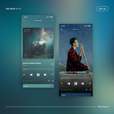 DailyUI: Day 9 - Music Player dailyui graphic design mobile app design ui design