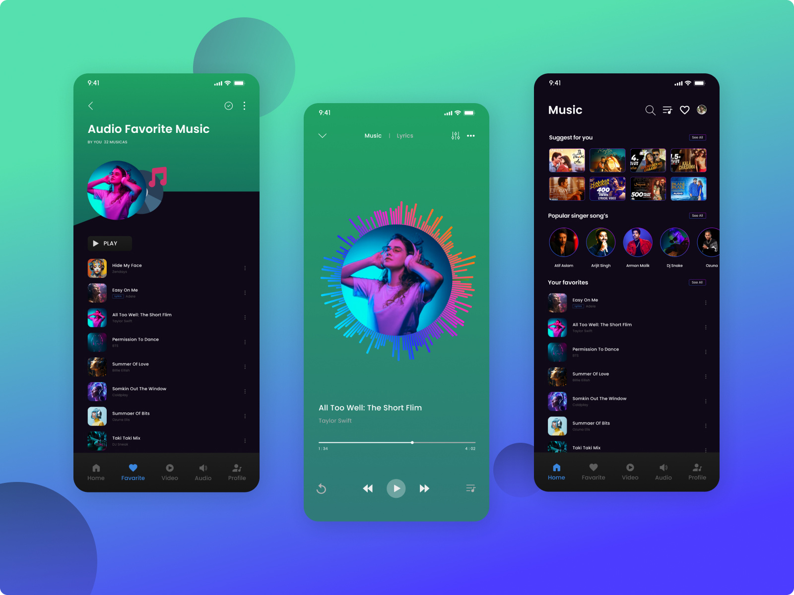 Music App Design by Arjun Majumder on Dribbble